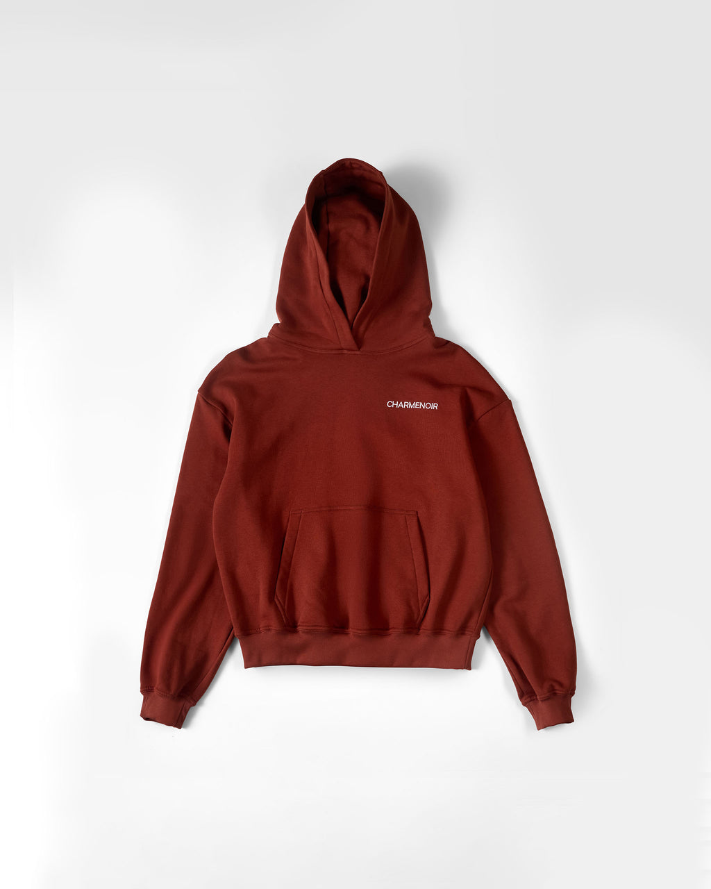 box crop hoodie embroidery brown